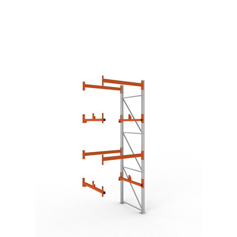 Product afbeelding: Kabeltrommelstelling META MULTIPAL type 1, aanbouwelement, hxbxd 3.800 x 1.300 x 1.100 mm, verzinkt, RAL 2001 roodoranje, met 2 trommelbevestigingen, zonder assen, met kabeltrommelsteunen