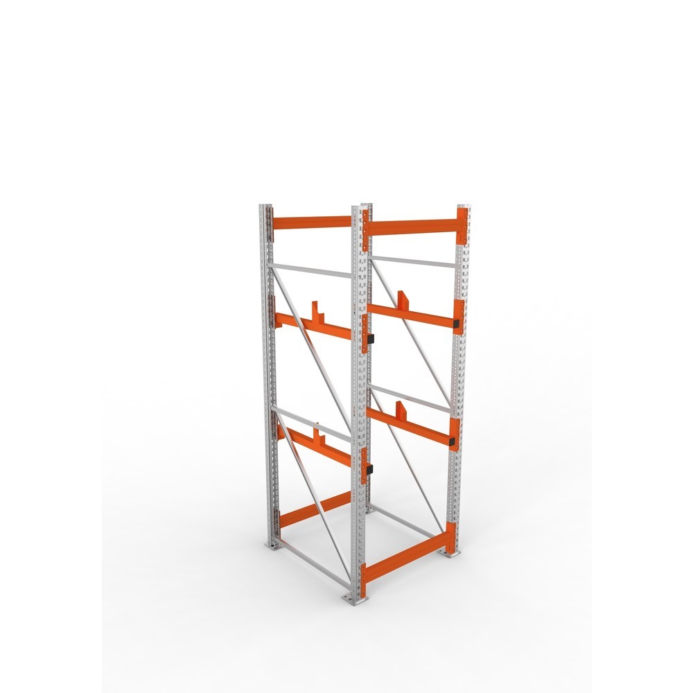 Productafbeelding nr. 2: Kabeltrommelstelling META MULTIPAL type 1, basiselement, hxbxd 2.700 x 900 x 1.100 mm, verzinkt, RAL 2001 roodoranje, met 2 trommelbevestigingen, zonder assen, met kabeltrommelsteunen
