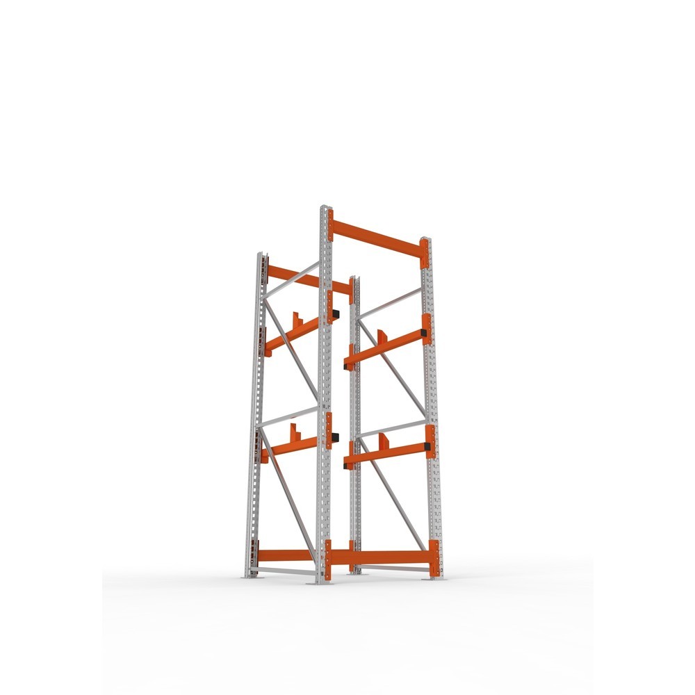 Productafbeelding nr. 3: Kabeltrommelstelling META MULTIPAL type 1, basiselement, hxbxd 2.700 x 900 x 1.100 mm, verzinkt, RAL 2001 roodoranje, met 2 trommelbevestigingen, zonder assen, met kabeltrommelsteunen