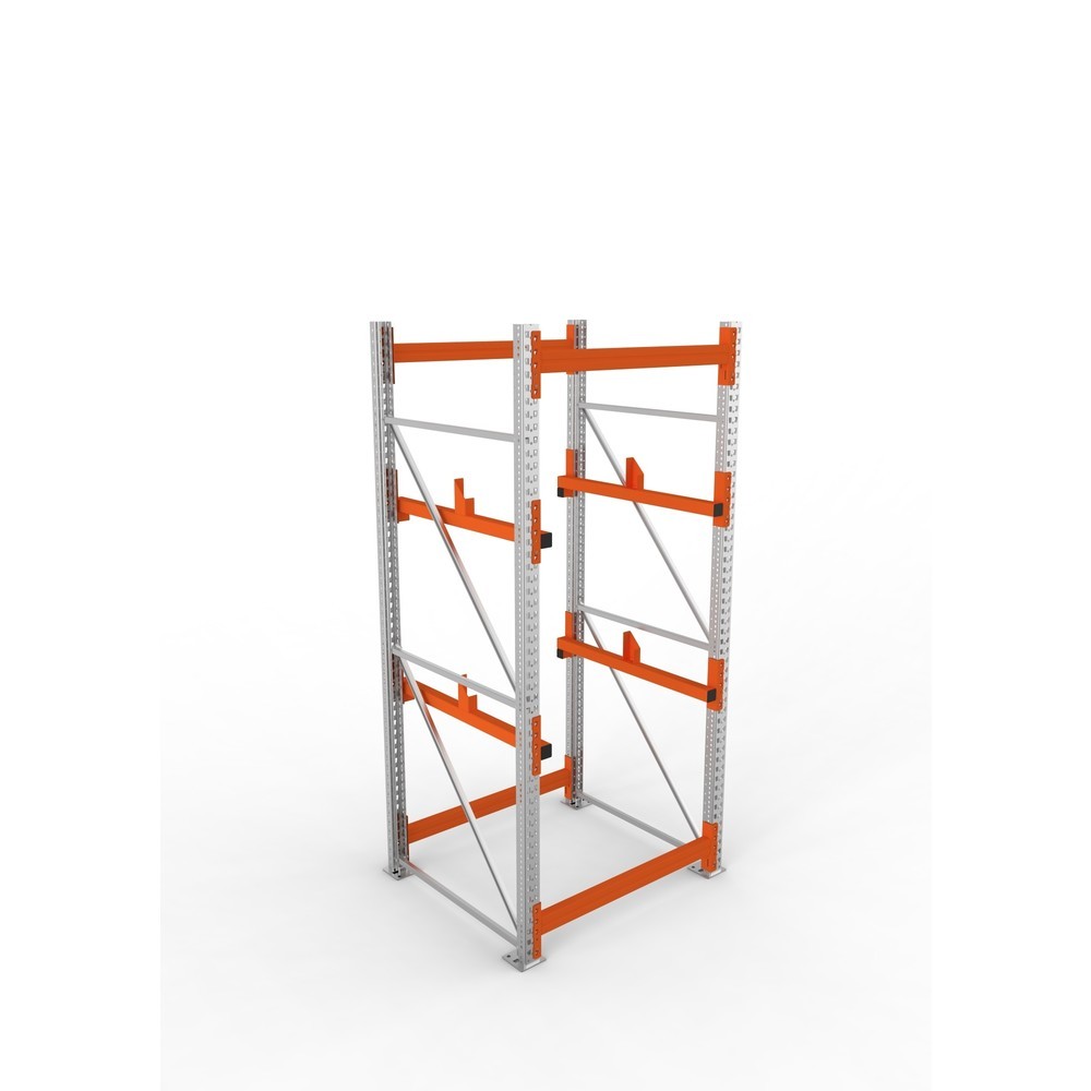 Productafbeelding nr. 2: Kabeltrommelstelling META MULTIPAL type 1, basiselement, hxbxd 2.700 x 1.100 x 1.100 mm, verzinkt, RAL 2001 roodoranje, met 2 trommelbevestigingen, zonder assen, met kabeltrommelsteunen