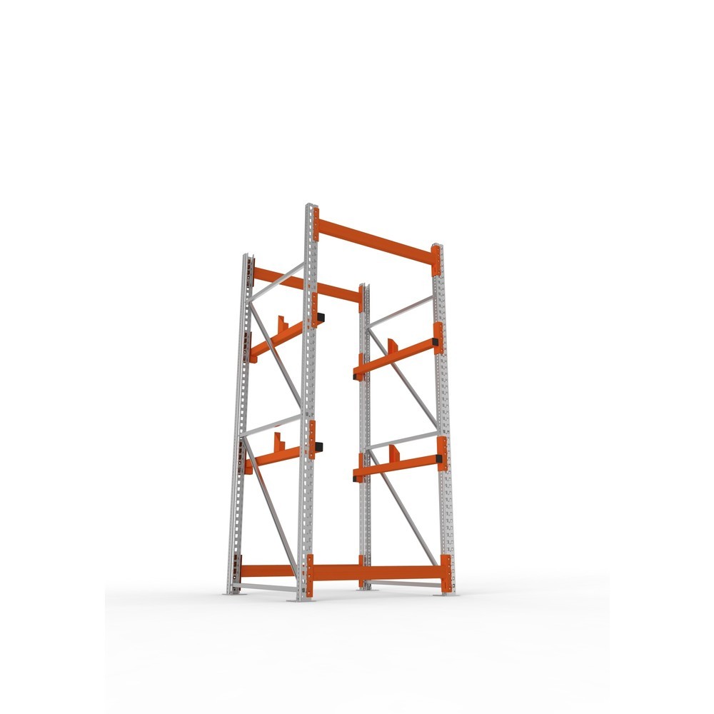 Productafbeelding nr. 3: Kabeltrommelstelling META MULTIPAL type 1, basiselement, hxbxd 2.700 x 1.100 x 1.100 mm, verzinkt, RAL 2001 roodoranje, met 2 trommelbevestigingen, zonder assen, met kabeltrommelsteunen