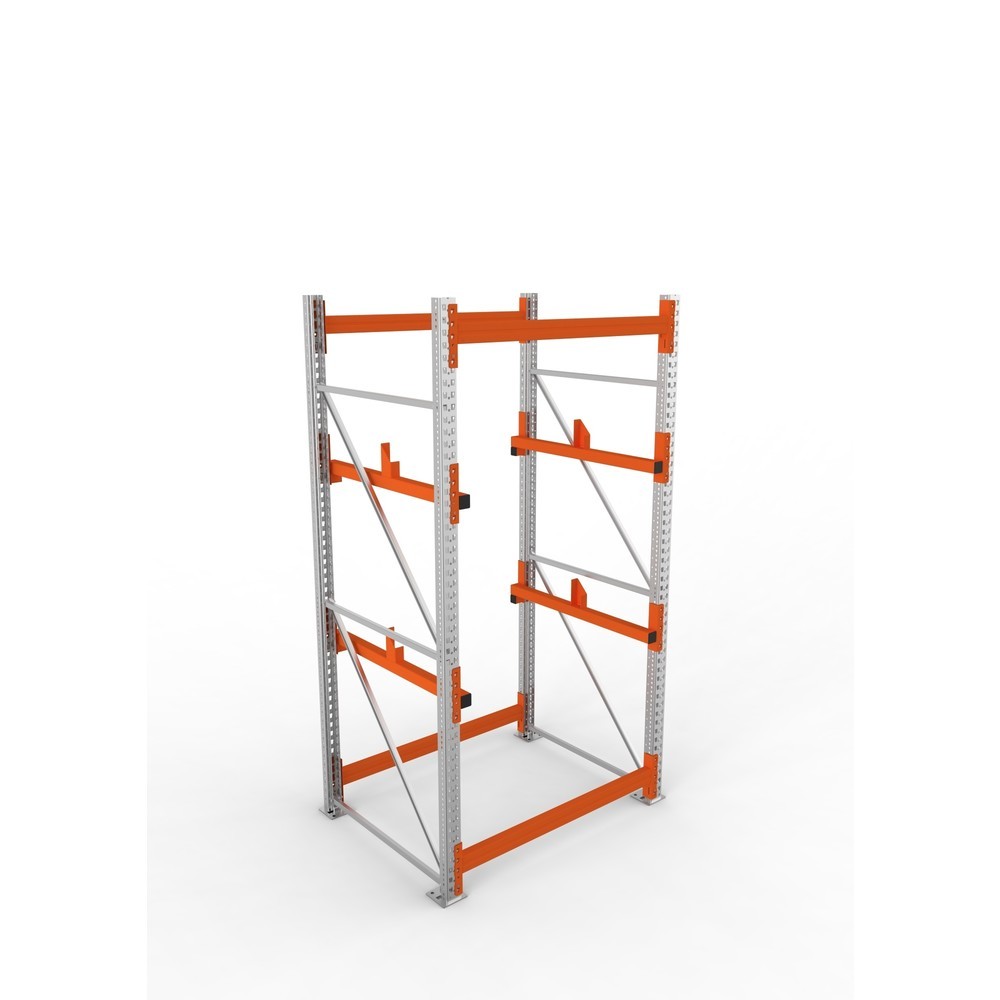 Productafbeelding nr. 2: Kabeltrommelstelling META MULTIPAL type 1, basiselement, hxbxd 2.700 x 1.300 x 1.100 mm, verzinkt, RAL 2001 roodoranje, met 2 trommelbevestigingen, zonder assen, met kabeltrommelsteunen