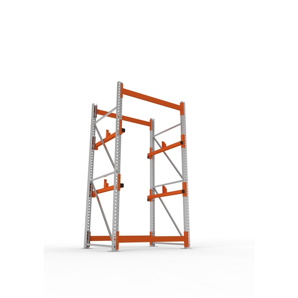 Productafbeelding nr. 3: Kabeltrommelstelling META MULTIPAL type 1, basiselement, hxbxd 2.700 x 1.300 x 1.100 mm, verzinkt, RAL 2001 roodoranje, met 2 trommelbevestigingen, zonder assen, met kabeltrommelsteunen