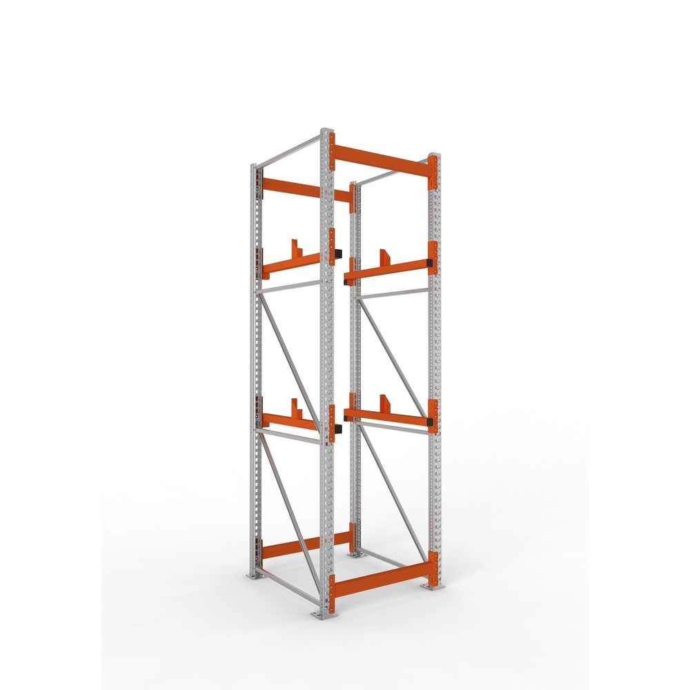 Productafbeelding nr. 1: Kabeltrommelstelling META MULTIPAL type 1, basiselement, hxbxd 3.300 x 900 x 1.100 mm, verzinkt, RAL 2001 roodoranje, met 2 trommelbevestigingen, zonder assen, met kabeltrommelsteunen