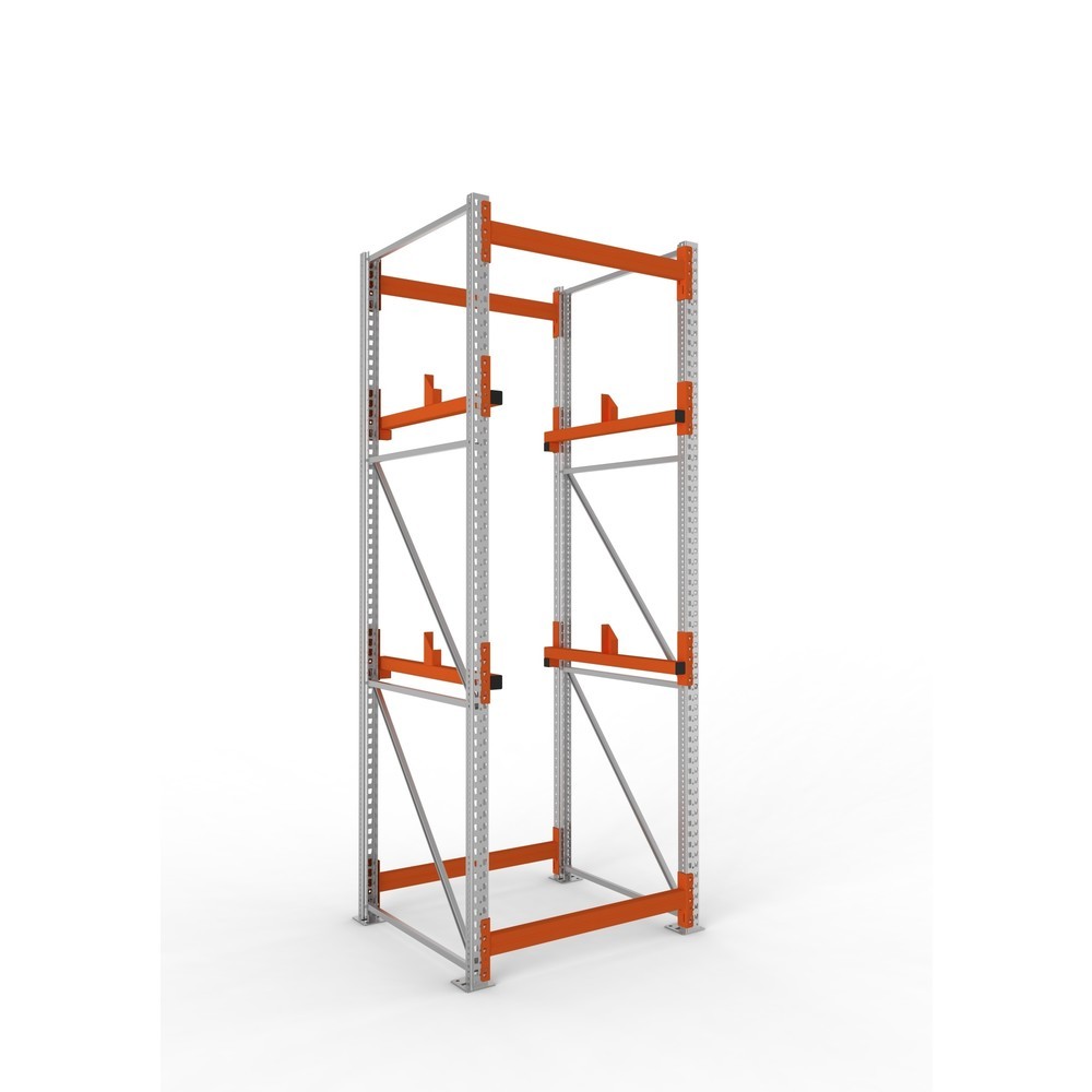 Productafbeelding nr. 1: Kabeltrommelstelling META MULTIPAL type 1, basiselement, hxbxd 3.300 x 1.100 x 1.100 mm, verzinkt, RAL 2001 roodoranje, met 2 trommelbevestigingen, zonder assen, met kabeltrommelsteunen