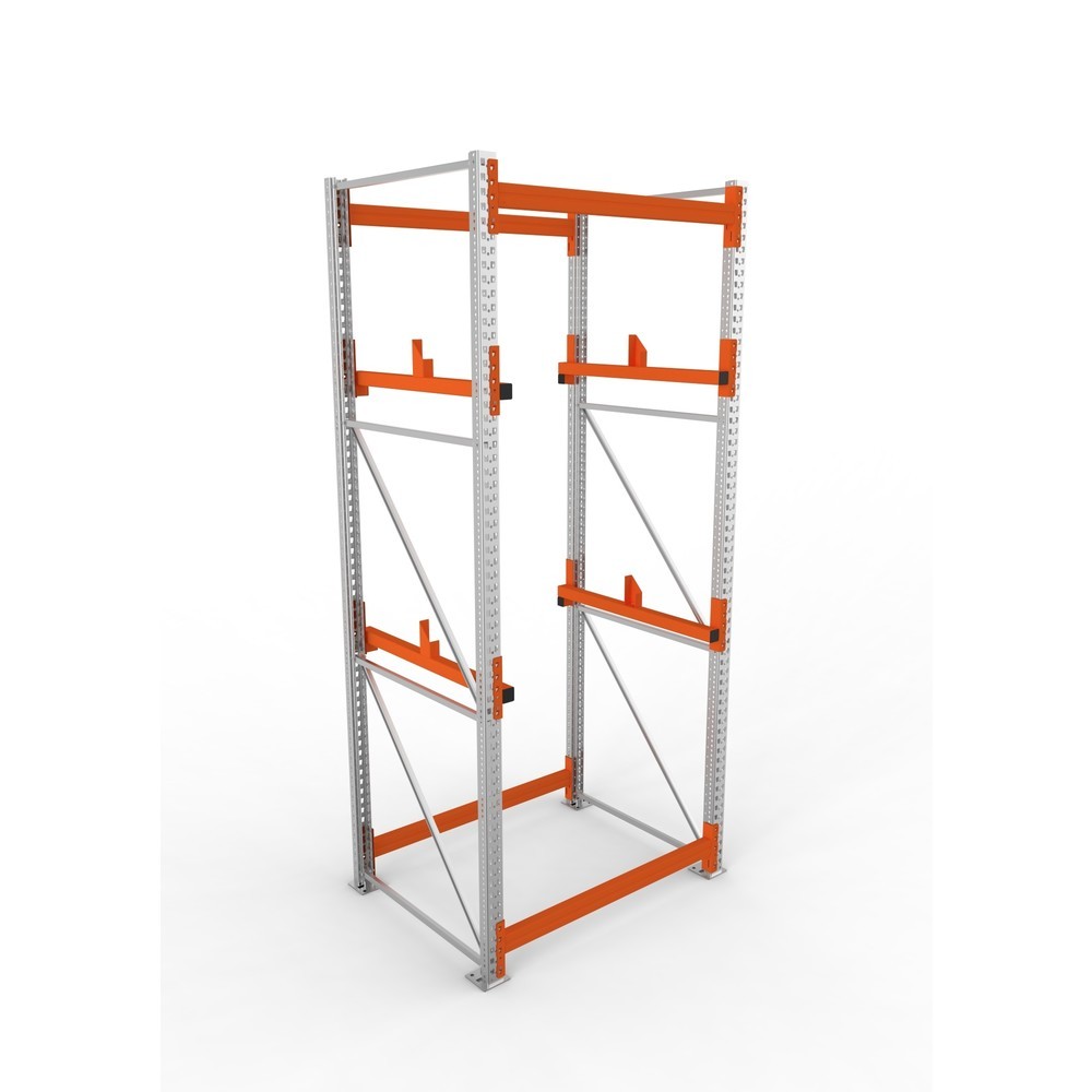 Productafbeelding nr. 2: Kabeltrommelstelling META MULTIPAL type 1, basiselement, hxbxd 3.300 x 1.300 x 1.100 mm, verzinkt, RAL 2001 roodoranje, met 2 trommelbevestigingen, zonder assen, met kabeltrommelsteunen