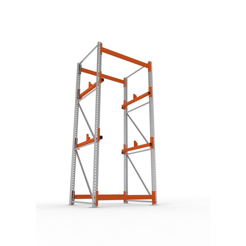 Productafbeelding nr. 3: Kabeltrommelstelling META MULTIPAL type 1, basiselement, hxbxd 3.300 x 1.300 x 1.100 mm, verzinkt, RAL 2001 roodoranje, met 2 trommelbevestigingen, zonder assen, met kabeltrommelsteunen