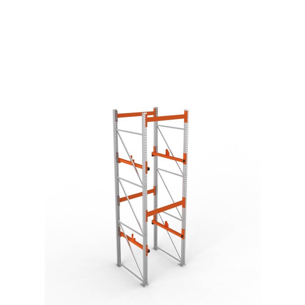 Productafbeelding nr. 2: Kabeltrommelstelling META MULTIPAL type 1, basiselement, hxbxd 3.800 x 1.100 x 1.100 mm, verzinkt, RAL 2001 roodoranje, met 2 trommelbevestigingen, zonder assen, met kabeltrommelsteunen