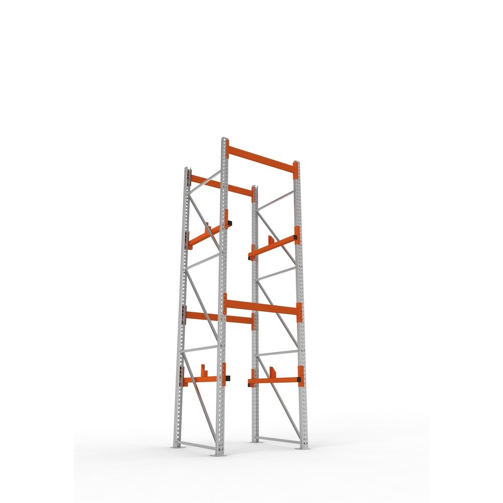 Productafbeelding nr. 3: Kabeltrommelstelling META MULTIPAL type 1, basiselement, hxbxd 3.800 x 1.100 x 1.100 mm, verzinkt, RAL 2001 roodoranje, met 2 trommelbevestigingen, zonder assen, met kabeltrommelsteunen