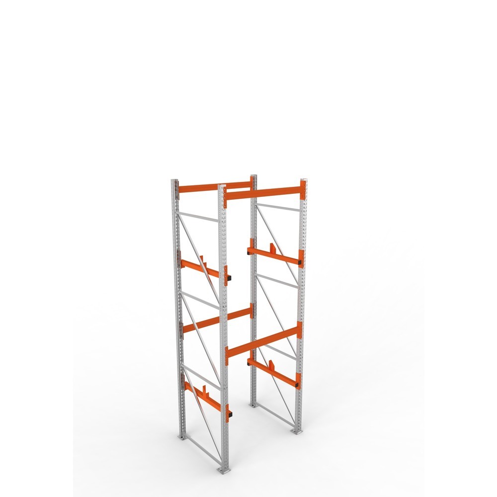 Productafbeelding nr. 2: Kabeltrommelstelling META MULTIPAL type 1, basiselement, hxbxd 3.800 x 1.300 x 1.100 mm, verzinkt, RAL 2001 roodoranje, met 2 trommelbevestigingen, zonder assen, met kabeltrommelsteunen