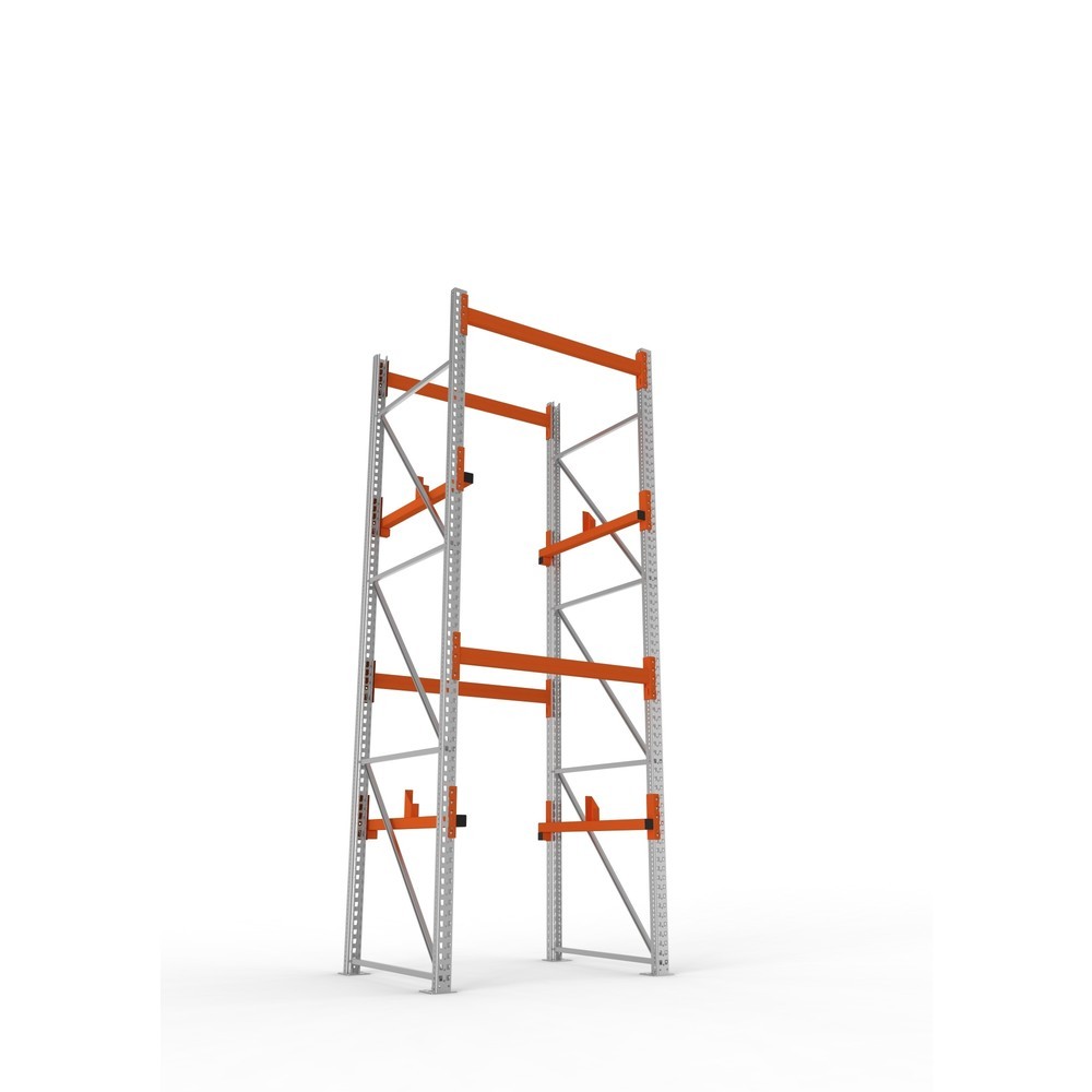 Productafbeelding nr. 3: Kabeltrommelstelling META MULTIPAL type 1, basiselement, hxbxd 3.800 x 1.300 x 1.100 mm, verzinkt, RAL 2001 roodoranje, met 2 trommelbevestigingen, zonder assen, met kabeltrommelsteunen