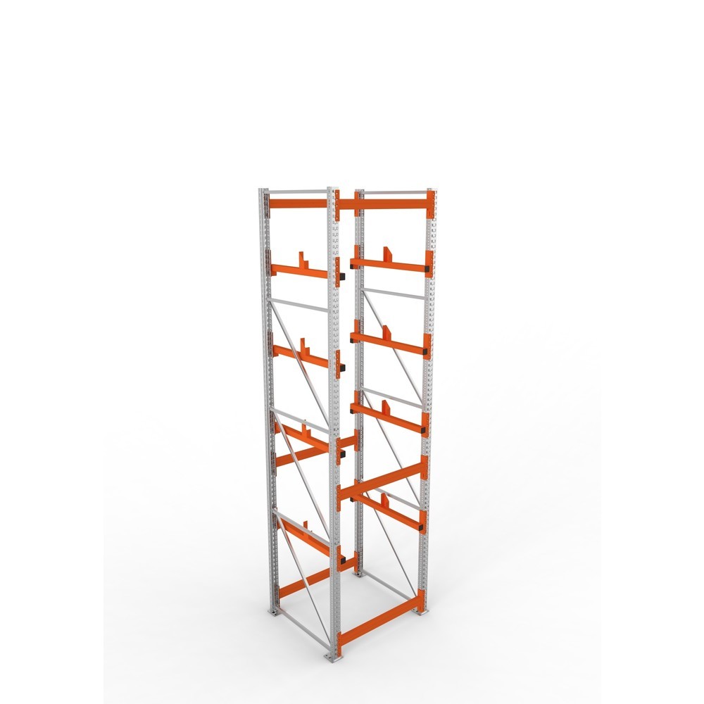 Productafbeelding nr. 2: Kabeltrommelstelling META MULTIPAL type 1, basiselement, hxbxd 4.400 x 1.100 x 1.100 mm, verzinkt, RAL 2001 roodoranje, met 4 trommelbevestigingen, zonder assen, met kabeltrommelsteunen