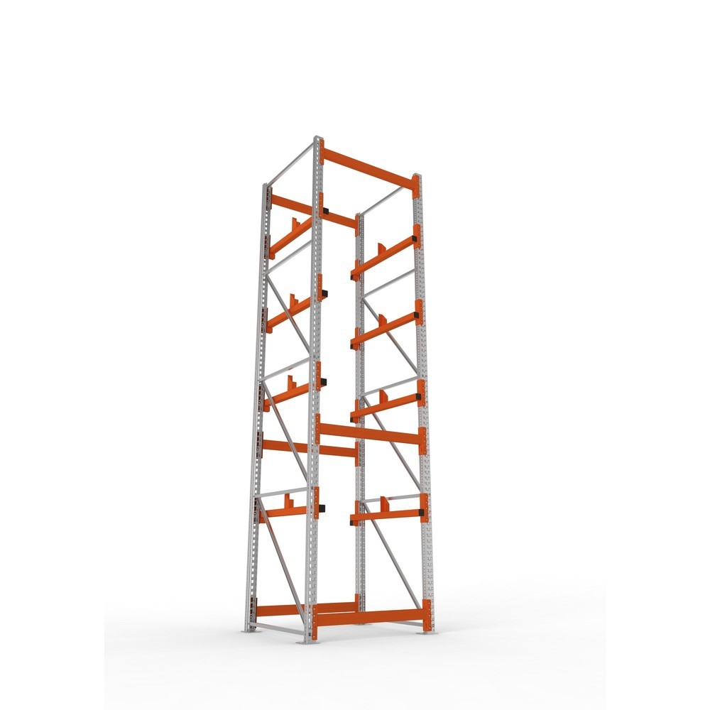 Productafbeelding nr. 3: Kabeltrommelstelling META MULTIPAL type 1, basiselement, hxbxd 4.400 x 1.100 x 1.100 mm, verzinkt, RAL 2001 roodoranje, met 4 trommelbevestigingen, zonder assen, met kabeltrommelsteunen