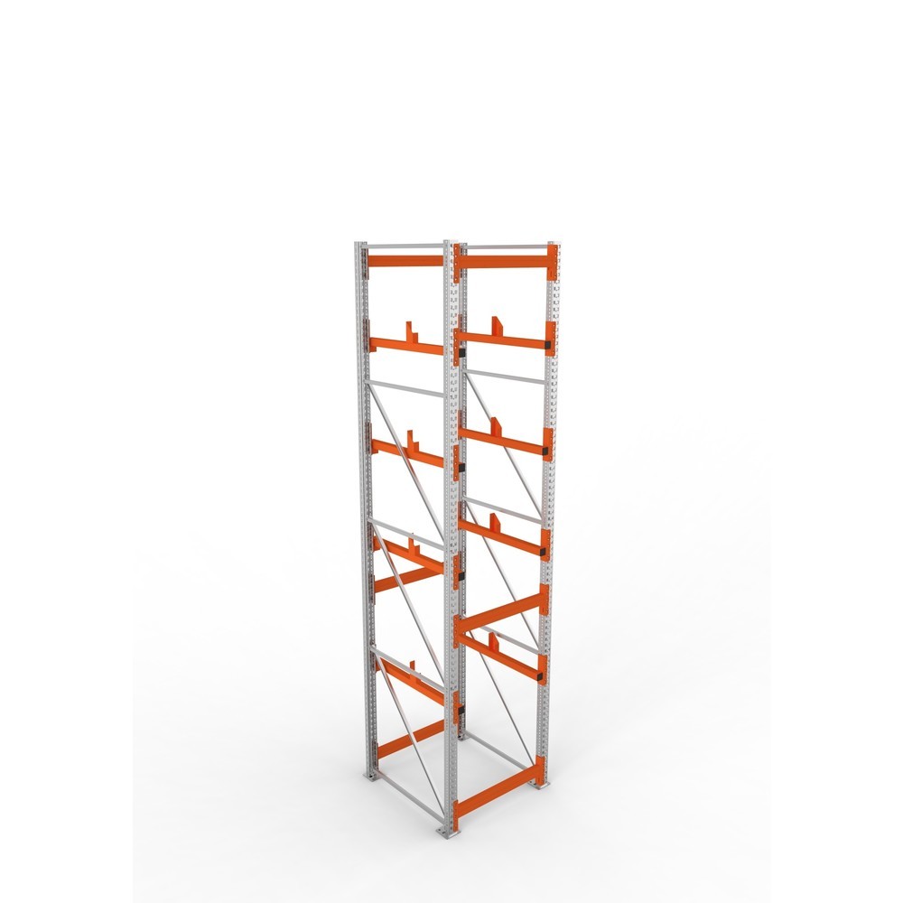 Productafbeelding nr. 2: Kabeltrommelstelling META MULTIPAL type 1, basiselement, hxbxd 4.400 x 900 x 1.100 mm, verzinkt, RAL 2001 roodoranje, met 4 trommelbevestigingen, zonder assen, met kabeltrommelsteunen