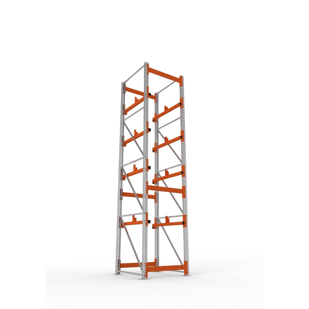 Productafbeelding nr. 3: Kabeltrommelstelling META MULTIPAL type 1, basiselement, hxbxd 4.400 x 900 x 1.100 mm, verzinkt, RAL 2001 roodoranje, met 4 trommelbevestigingen, zonder assen, met kabeltrommelsteunen