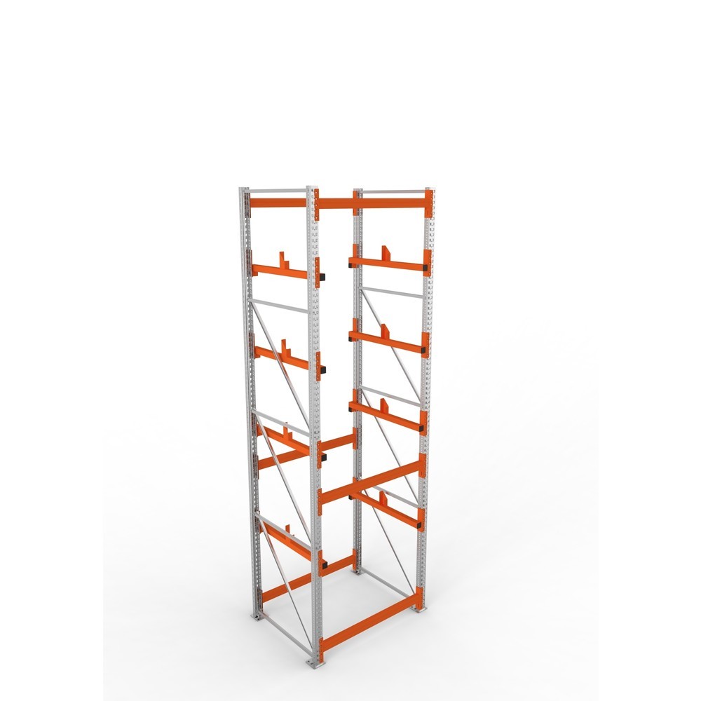 Productafbeelding nr. 2: Kabeltrommelstelling META MULTIPAL type 1, basiselement, hxbxd 4.400 x 1.300 x 1.100 mm, verzinkt, RAL 2001 roodoranje, met 4 trommelbevestigingen, zonder assen, met kabeltrommelsteunen