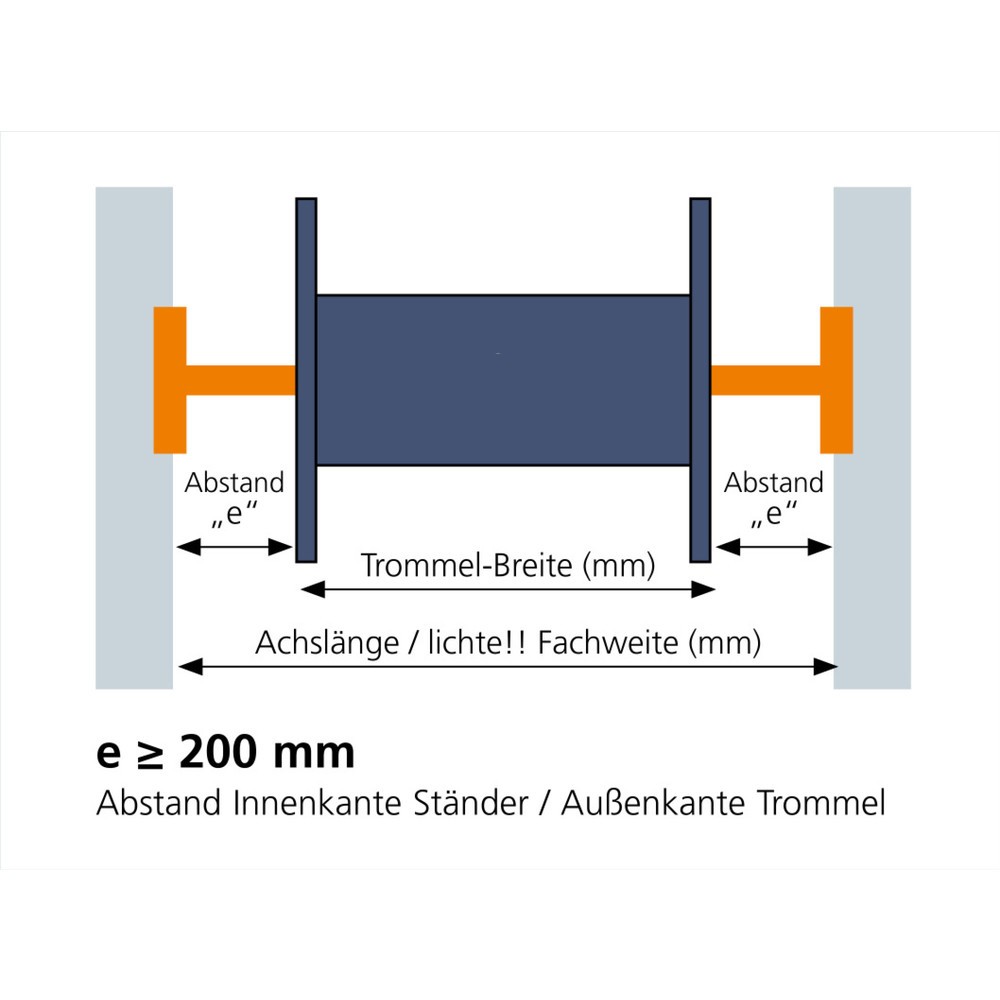 Productafbeelding nr. 4: Kabeltrommelstelling META MULTIPAL type 1, aanbouwelement, hxbxd 3.800 x 900 x 1.100 mm, verzinkt, RAL 2001 roodoranje, met 2 trommelbevestigingen, zonder assen, met kabeltrommelsteunen