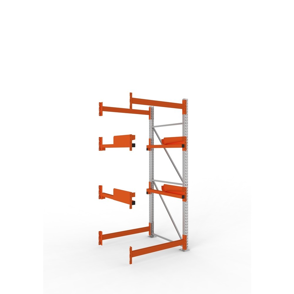Productafbeelding nr. 1: Kabeltrommelstelling META MULTIPAL type 2, aanbouwelement, hxbxd 2.700 x 1.100 x 1.100 mm, verzinkt, RAL 2001 roodoranje, met 2 trommelbevestigingen, zonder assen, met kabeltrommelsteunen