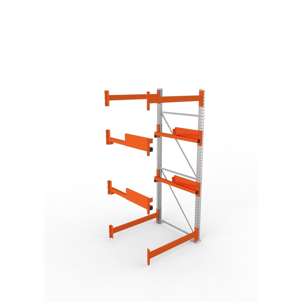 Productafbeelding nr. 2: Kabeltrommelstelling META MULTIPAL type 2, aanbouwelement, hxbxd 2.700 x 1.100 x 1.100 mm, verzinkt, RAL 2001 roodoranje, met 2 trommelbevestigingen, zonder assen, met kabeltrommelsteunen
