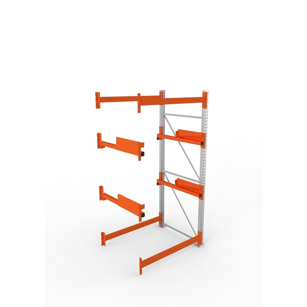 Productafbeelding nr. 2: Kabeltrommelstelling META MULTIPAL type 2, aanbouwelement, hxbxd 2.700 x 1.300 x 1.100 mm, verzinkt, RAL 2001 roodoranje, met 2 trommelbevestigingen, zonder assen, met kabeltrommelsteunen