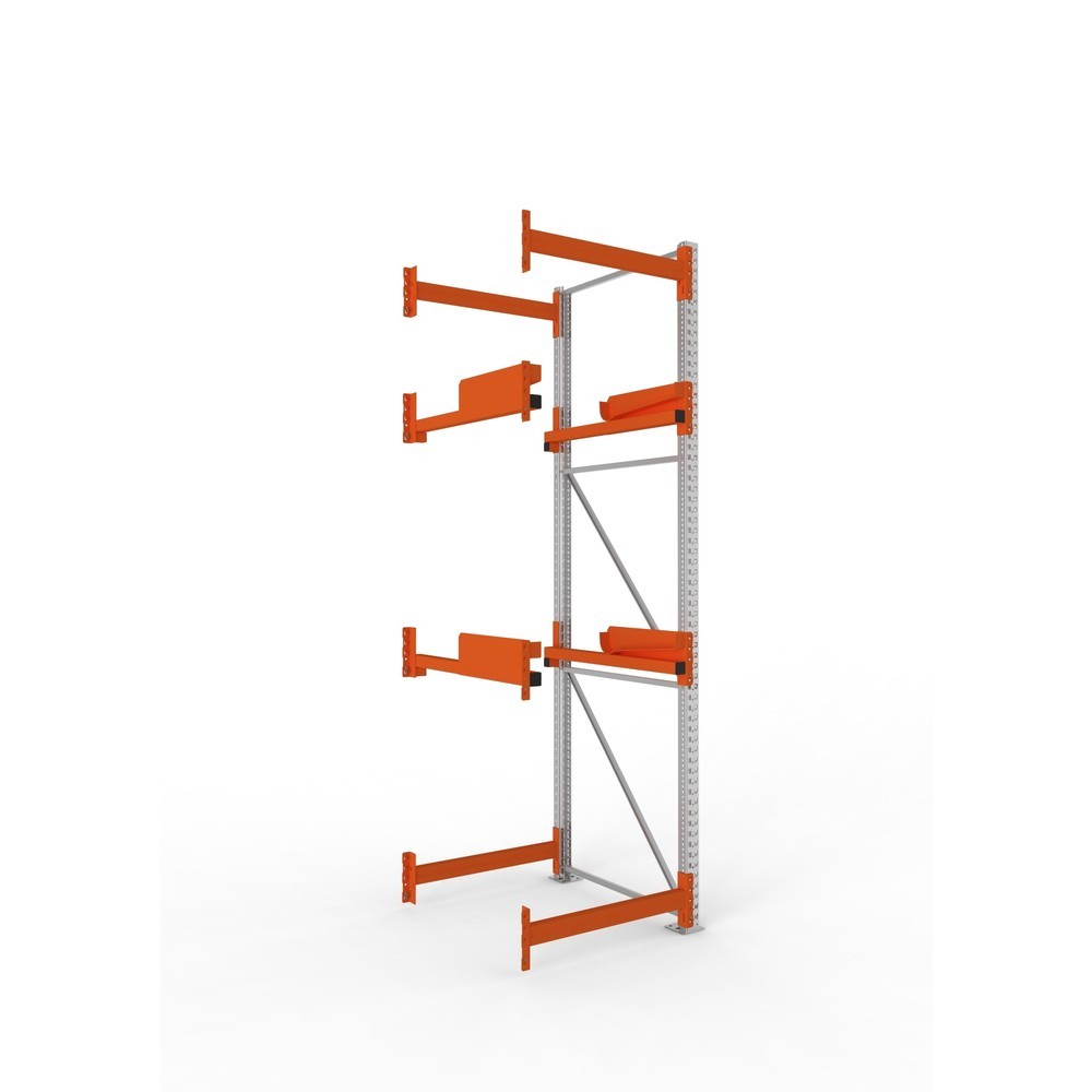 Product afbeelding: Kabeltrommelstelling META MULTIPAL type 2, aanbouwelement, hxbxd 3.300 x 900 x 1.100 mm, verzinkt, RAL 2001 roodoranje, met 2 trommelbevestigingen, zonder assen, met kabeltrommelsteunen
