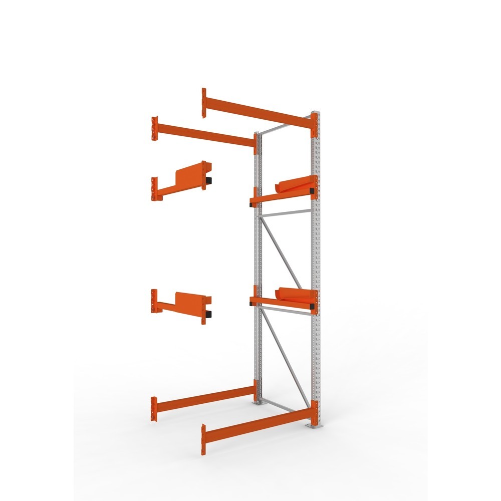 Product afbeelding: Kabeltrommelstelling META MULTIPAL type 2, aanbouwelement, hxbxd 3.300 x 1.300 x 1.100 mm, verzinkt, RAL 2001 roodoranje, met 2 trommelbevestigingen, zonder assen, met kabeltrommelsteunen