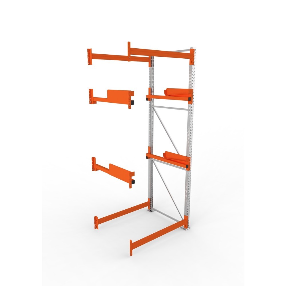 Productafbeelding nr. 2: Kabeltrommelstelling META MULTIPAL type 2, aanbouwelement, hxbxd 3.300 x 1.300 x 1.100 mm, verzinkt, RAL 2001 roodoranje, met 2 trommelbevestigingen, zonder assen, met kabeltrommelsteunen
