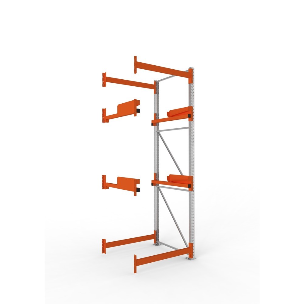 Productafbeelding nr. 1: Kabeltrommelstelling META MULTIPAL type 2, aanbouwelement, hxbxd 3.300 x 1.100 x 1.100 mm, verzinkt, RAL 2001 roodoranje, met 2 trommelbevestigingen, zonder assen, met kabeltrommelsteunen
