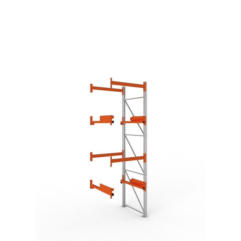 Productafbeelding nr. 1: Kabeltrommelstelling META MULTIPAL type 2, aanbouwelement, hxbxd 3.800 x 1.100 x 1.100 mm, verzinkt, RAL 2001 roodoranje, met 2 trommelbevestigingen, zonder assen, met kabeltrommelsteunen