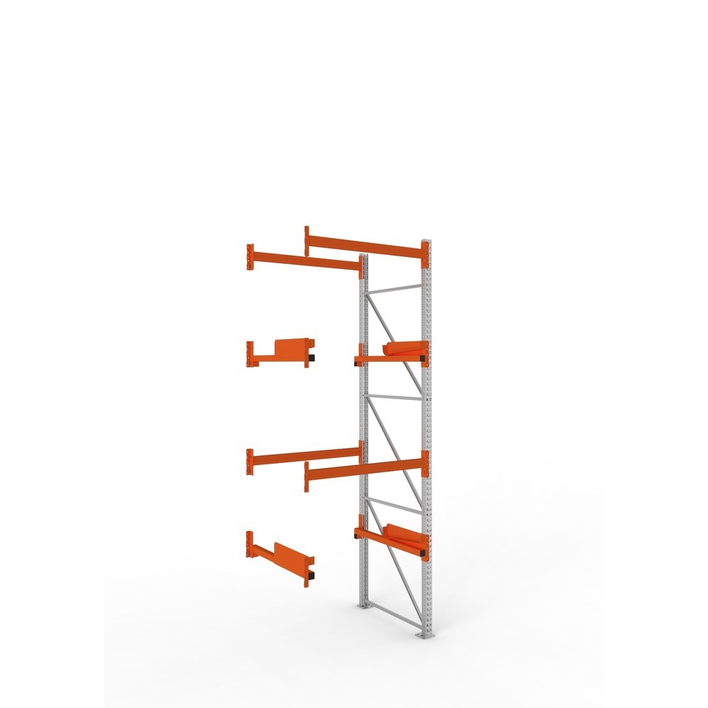 Product afbeelding: Kabeltrommelstelling META MULTIPAL type 2, aanbouwelement, hxbxd 3.800 x 1.300 x 1.100 mm, verzinkt, RAL 2001 roodoranje, met 2 trommelbevestigingen, zonder assen, met kabeltrommelsteunen