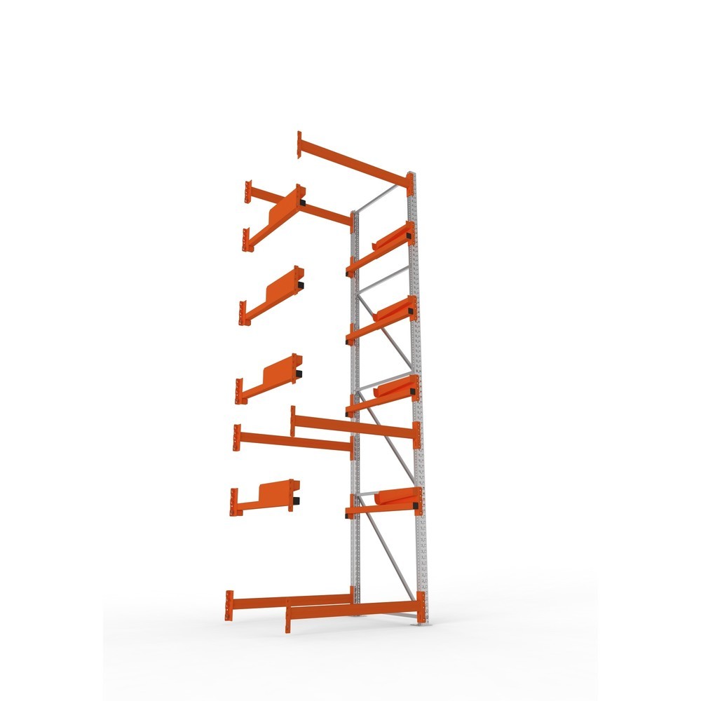 Productafbeelding nr. 3: Kabeltrommelstelling META MULTIPAL type 2, aanbouwelement, hxbxd 4.400 x 1.300 x 1.100 mm, verzinkt, RAL 2001 roodoranje, met 4 trommelbevestigingen, zonder assen, met kabeltrommelsteunen