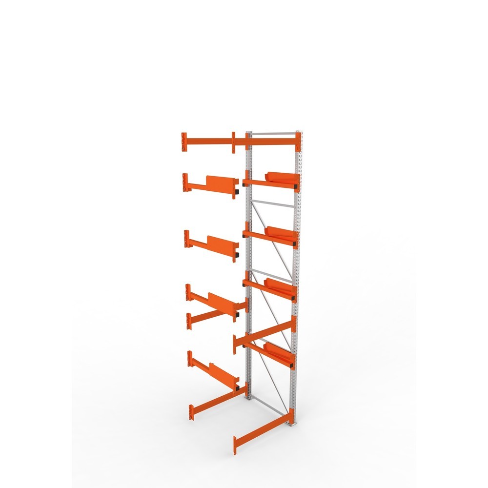 Productafbeelding nr. 2: Kabeltrommelstelling META MULTIPAL type 2, aanbouwelement, hxbxd 4.400 x 1.100 x 1.100 mm, verzinkt, RAL 2001 roodoranje, met 4 trommelbevestigingen, zonder assen, met kabeltrommelsteunen
