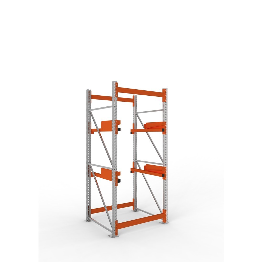 Productafbeelding nr. 1: Kabeltrommelstelling META MULTIPAL type 2, basiselement, hxbxd 2.700 x 1.100 x 1.100 mm, verzinkt, RAL 2001 roodoranje, met 2 trommelbevestigingen, zonder assen, met kabeltrommelsteunen
