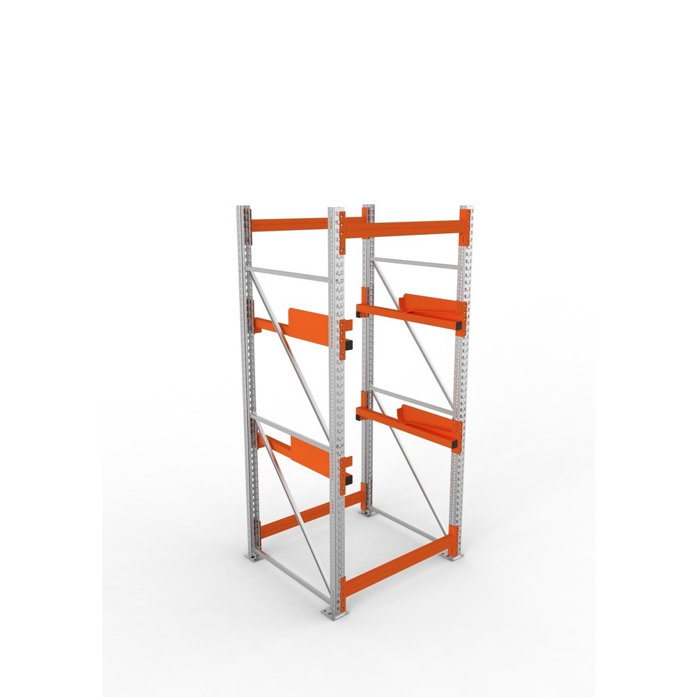 Productafbeelding nr. 2: Kabeltrommelstelling META MULTIPAL type 2, basiselement, hxbxd 2.700 x 1.100 x 1.100 mm, verzinkt, RAL 2001 roodoranje, met 2 trommelbevestigingen, zonder assen, met kabeltrommelsteunen