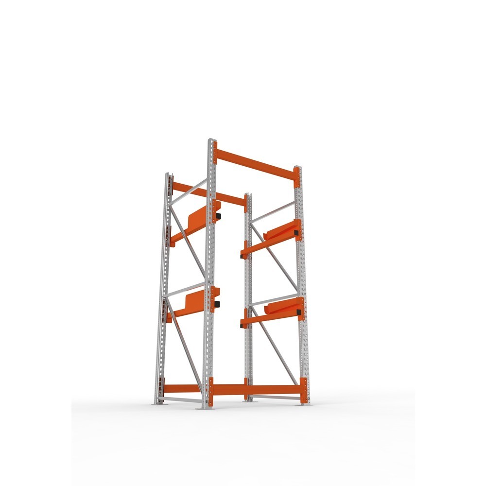 Productafbeelding nr. 3: Kabeltrommelstelling META MULTIPAL type 2, basiselement, hxbxd 2.700 x 1.100 x 1.100 mm, verzinkt, RAL 2001 roodoranje, met 2 trommelbevestigingen, zonder assen, met kabeltrommelsteunen