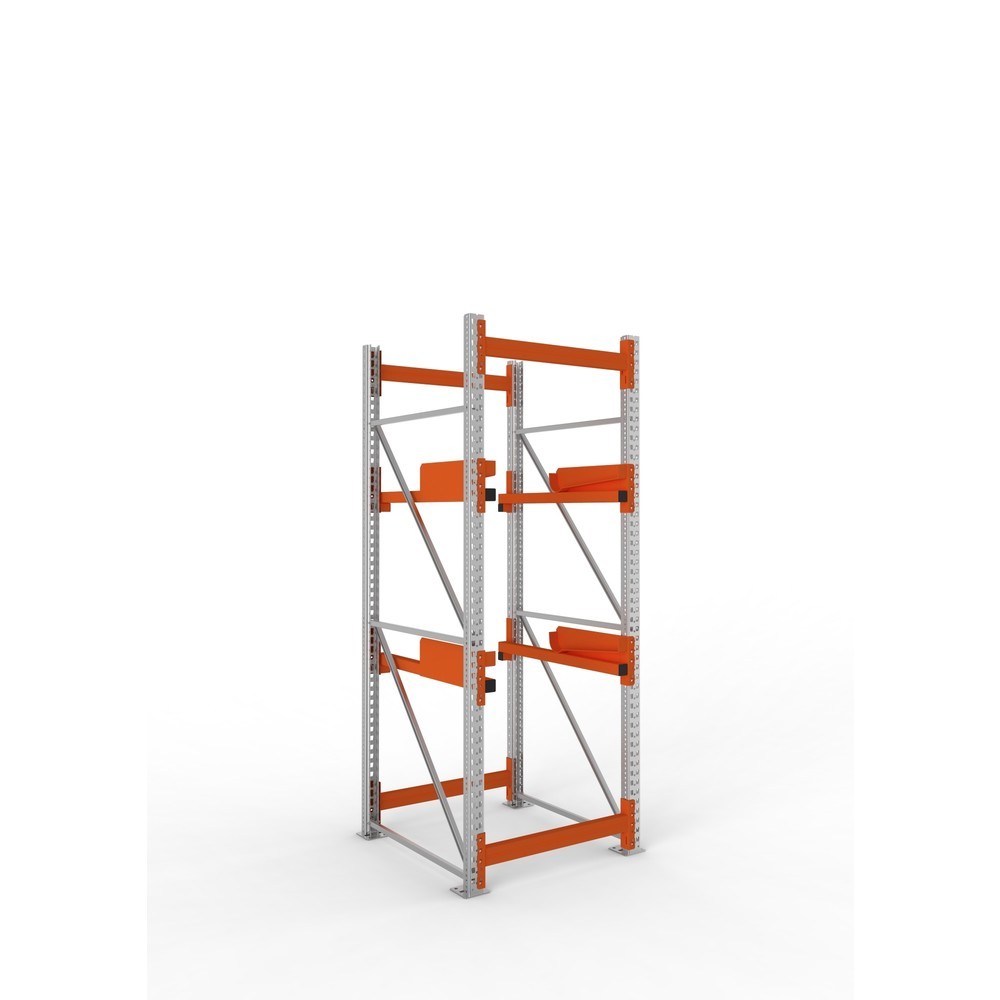 Productafbeelding nr. 1: Kabeltrommelstelling META MULTIPAL type 2, basiselement, hxbxd 2.700 x 900 x 1.100 mm, verzinkt, RAL 2001 roodoranje, met 2 trommelbevestigingen, zonder assen, met kabeltrommelsteunen