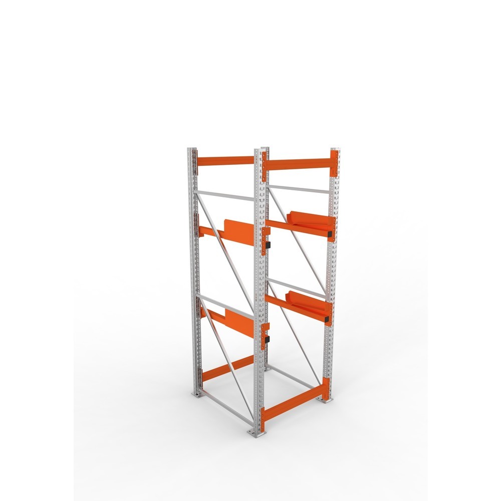 Productafbeelding nr. 2: Kabeltrommelstelling META MULTIPAL type 2, basiselement, hxbxd 2.700 x 900 x 1.100 mm, verzinkt, RAL 2001 roodoranje, met 2 trommelbevestigingen, zonder assen, met kabeltrommelsteunen