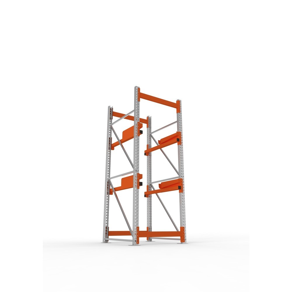 Productafbeelding nr. 3: Kabeltrommelstelling META MULTIPAL type 2, basiselement, hxbxd 2.700 x 900 x 1.100 mm, verzinkt, RAL 2001 roodoranje, met 2 trommelbevestigingen, zonder assen, met kabeltrommelsteunen