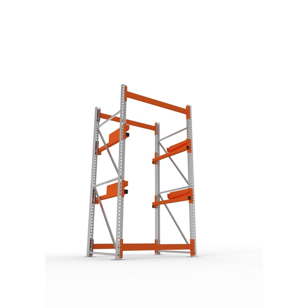 Productafbeelding nr. 3: Kabeltrommelstelling META MULTIPAL type 2, basiselement, hxbxd 2.700 x 1.300 x 1.100 mm, verzinkt, RAL 2001 roodoranje, met 2 trommelbevestigingen, zonder assen, met kabeltrommelsteunen