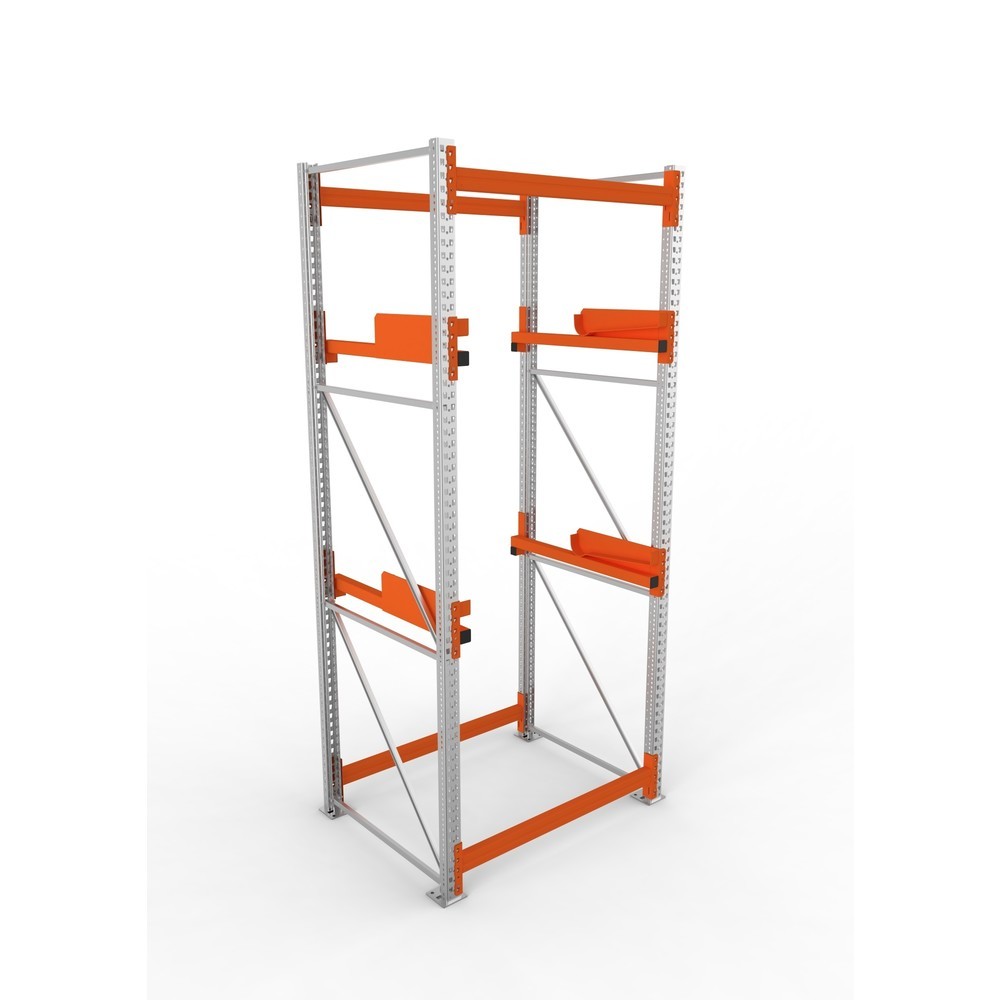 Productafbeelding nr. 2: Kabeltrommelstelling META MULTIPAL type 2, basiselement, hxbxd 3.300 x 1.300 x 1.100 mm, verzinkt, RAL 2001 roodoranje, met 2 trommelbevestigingen, zonder assen, met kabeltrommelsteunen