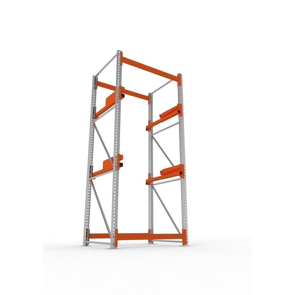 Productafbeelding nr. 3: Kabeltrommelstelling META MULTIPAL type 2, basiselement, hxbxd 3.300 x 1.300 x 1.100 mm, verzinkt, RAL 2001 roodoranje, met 2 trommelbevestigingen, zonder assen, met kabeltrommelsteunen