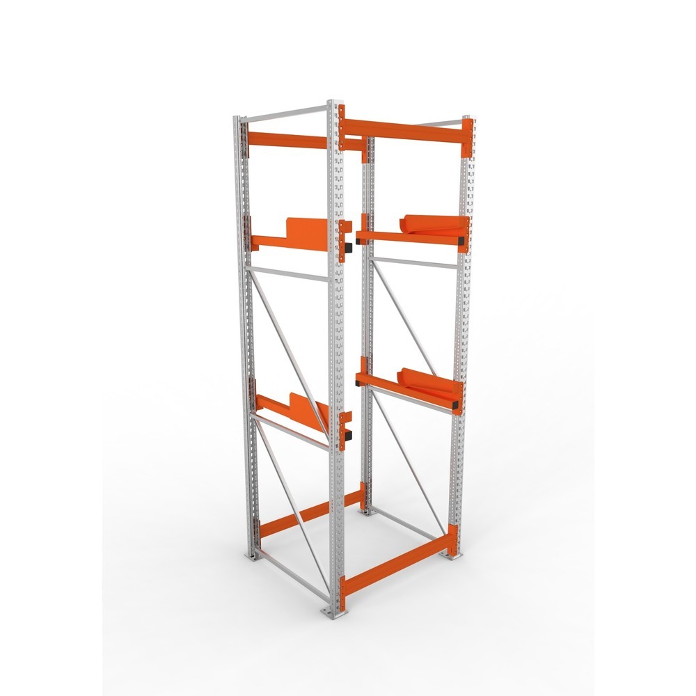 Productafbeelding nr. 2: Kabeltrommelstelling META MULTIPAL type 2, basiselement, hxbxd 3.300 x 1.100 x 1.100 mm, verzinkt, RAL 2001 roodoranje, met 2 trommelbevestigingen, zonder assen, met kabeltrommelsteunen