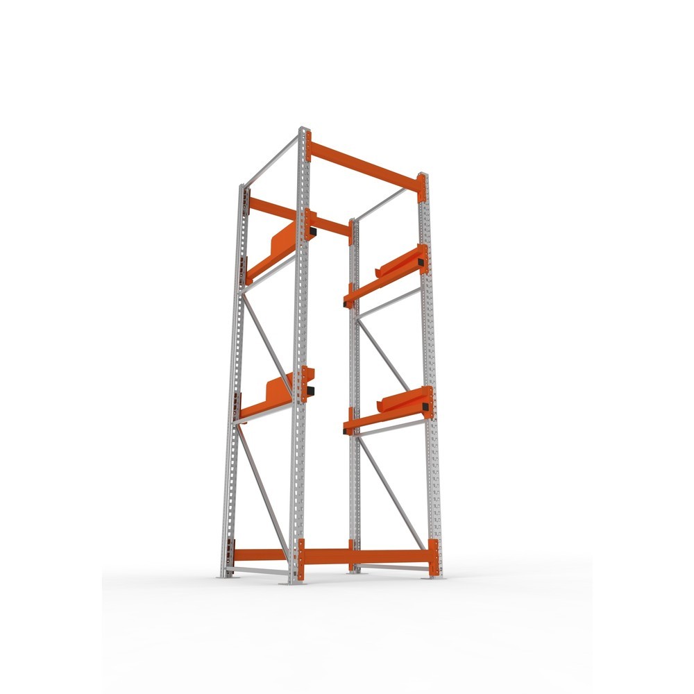 Productafbeelding nr. 3: Kabeltrommelstelling META MULTIPAL type 2, basiselement, hxbxd 3.300 x 1.100 x 1.100 mm, verzinkt, RAL 2001 roodoranje, met 2 trommelbevestigingen, zonder assen, met kabeltrommelsteunen