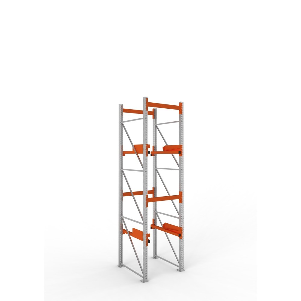 Productafbeelding nr. 1: Kabeltrommelstelling META MULTIPAL type 2, basiselement, hxbxd 3.800 x 900 x 1.100 mm, verzinkt, RAL 2001 roodoranje, met 2 trommelbevestigingen, zonder assen, met kabeltrommelsteunen