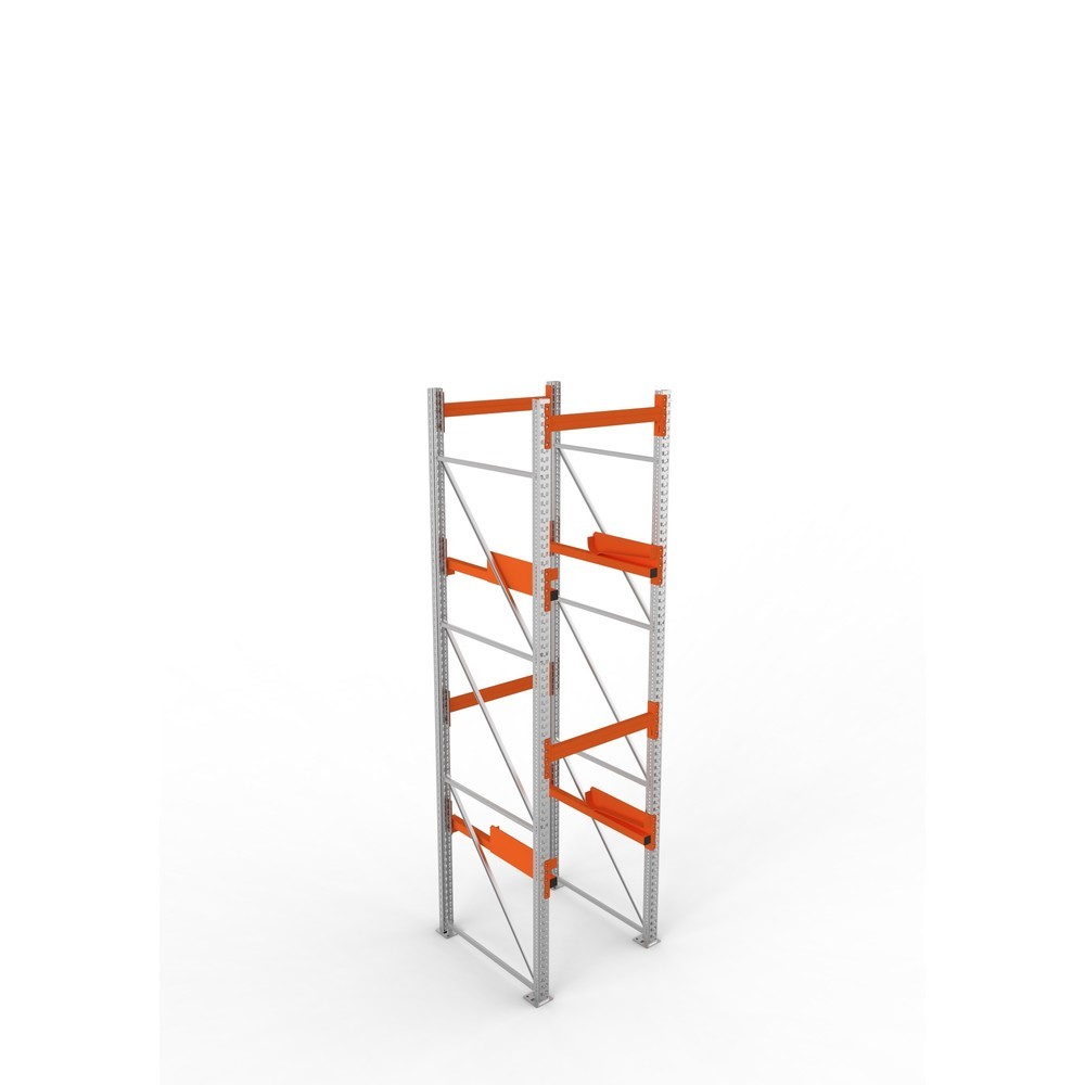 Productafbeelding nr. 2: Kabeltrommelstelling META MULTIPAL type 2, basiselement, hxbxd 3.800 x 900 x 1.100 mm, verzinkt, RAL 2001 roodoranje, met 2 trommelbevestigingen, zonder assen, met kabeltrommelsteunen