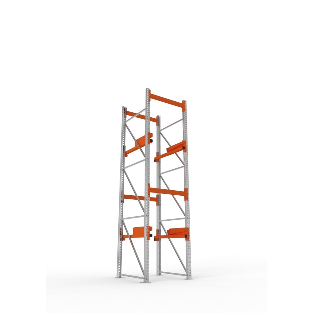 Productafbeelding nr. 3: Kabeltrommelstelling META MULTIPAL type 2, basiselement, hxbxd 3.800 x 900 x 1.100 mm, verzinkt, RAL 2001 roodoranje, met 2 trommelbevestigingen, zonder assen, met kabeltrommelsteunen