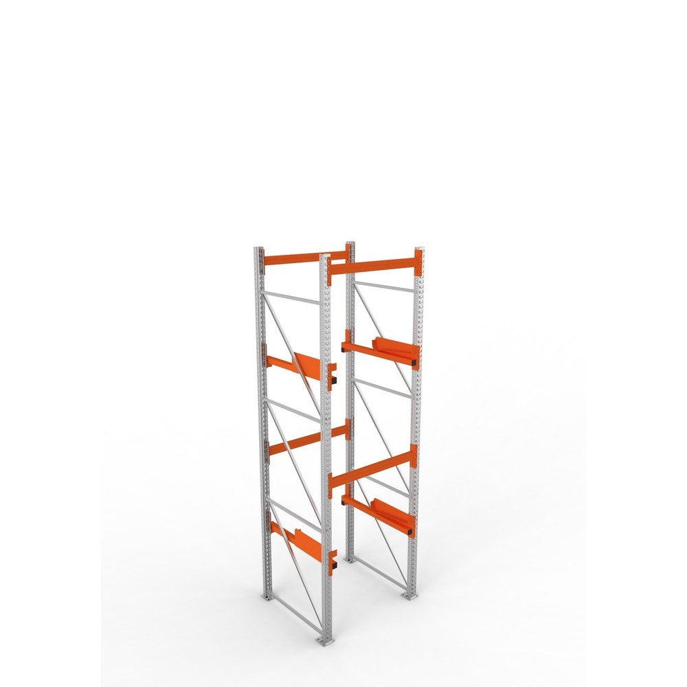 Productafbeelding nr. 2: Kabeltrommelstelling META MULTIPAL type 2, basiselement, hxbxd 3.800 x 1.100 x 1.100 mm, verzinkt, RAL 2001 roodoranje, met 2 trommelbevestigingen, zonder assen, met kabeltrommelsteunen
