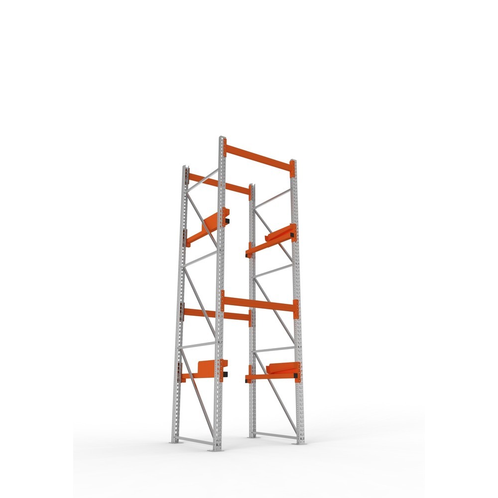 Productafbeelding nr. 3: Kabeltrommelstelling META MULTIPAL type 2, basiselement, hxbxd 3.800 x 1.100 x 1.100 mm, verzinkt, RAL 2001 roodoranje, met 2 trommelbevestigingen, zonder assen, met kabeltrommelsteunen