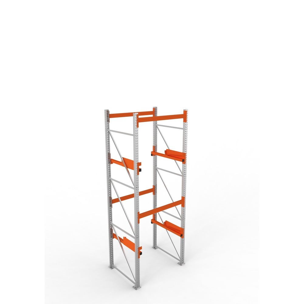 Productafbeelding nr. 2: Kabeltrommelstelling META MULTIPAL type 2, basiselement, hxbxd 3.800 x 1.300 x 1.100 mm, verzinkt, RAL 2001 roodoranje, met 2 trommelbevestigingen, zonder assen, met kabeltrommelsteunen