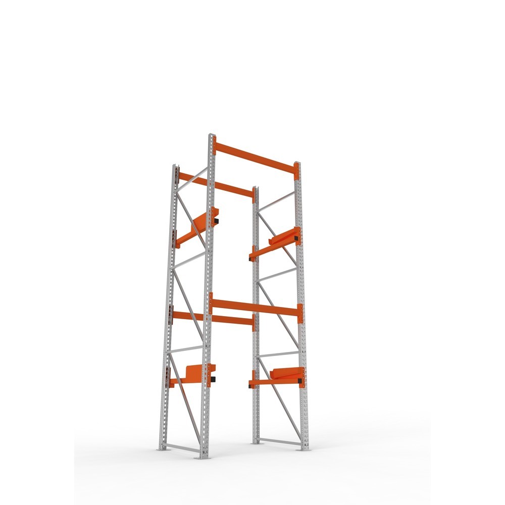 Productafbeelding nr. 3: Kabeltrommelstelling META MULTIPAL type 2, basiselement, hxbxd 3.800 x 1.300 x 1.100 mm, verzinkt, RAL 2001 roodoranje, met 2 trommelbevestigingen, zonder assen, met kabeltrommelsteunen